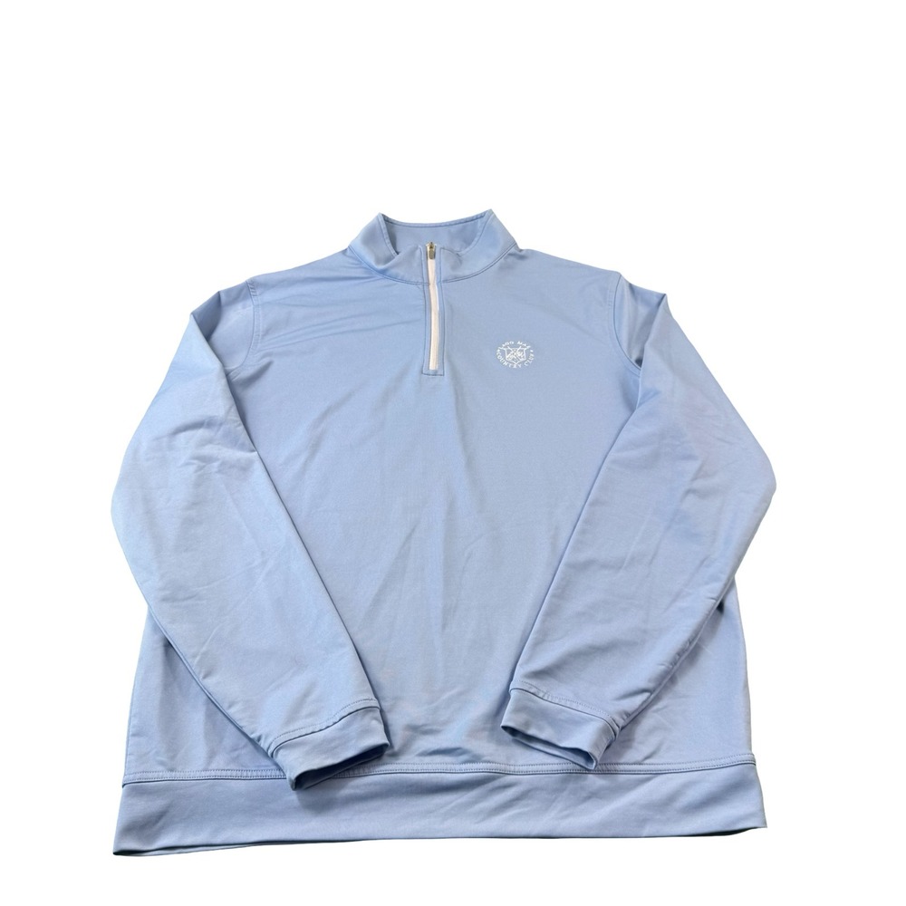 Peter Millar Blue Current Lago Mar Country Club 1/2 Zip Golf Pullover Size L